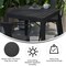 Merrick Lane Hara 31.5" Square Indoor/Outdoor Black Steel Patio Dining Table for 4 with Black Poly Resin Slatted Top